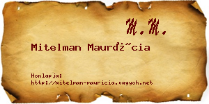 Mitelman Maurícia névjegykártya